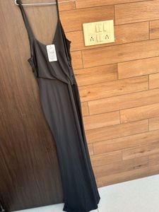 Shein Neck Ruched SplitThigh Maxi Dress