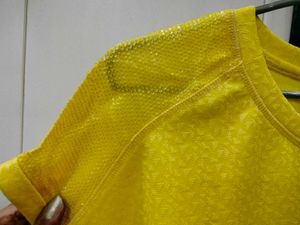 Yellow Top With Sequins On Shoulders