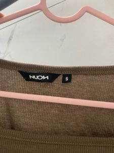 Brown Square Neck Top