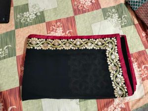 Embroidery Saree With Blouse Piece