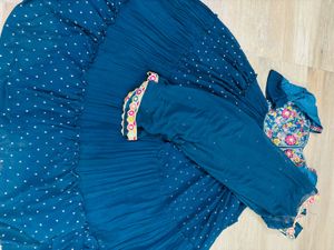Blue Embroidered Anarkali Dress