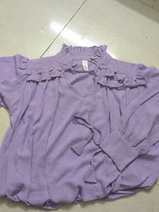 Stylish Lavender Crop Top For Party Wear/ Casual W