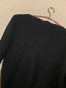 Black Scalloped Trim Sweater