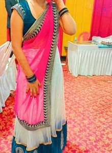 White Pink Lahenga For Women.
