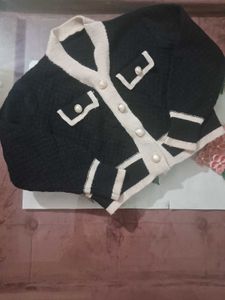 Chic Black & White Cardigan