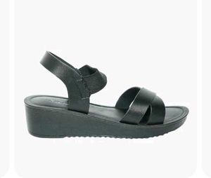 Black Wedge Sandals