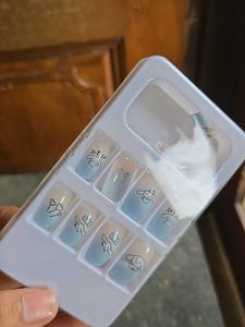 SAVNI Cartoon Blue Nail Extensions