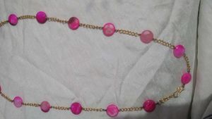 Pink Stone Necklace Earrings 💗