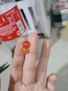 orange smile earring stud