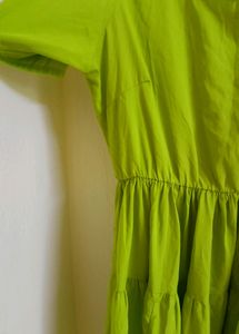 PlusS Green Solid A-line Dress.