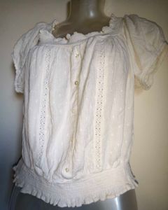 🎁Buy 1, Get 1 Free🎁White Peasant Top Size S/M