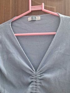 Powder Blue Tie Up Top