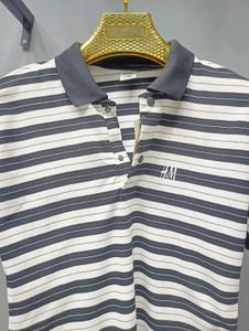 H&amp;M Polo Neck, Snap Buttons, Regular Fit T-shirt