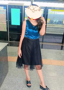 Teal &amp; Black Party Dress