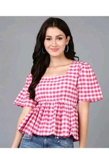 Pink Gingham Top