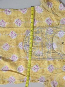 Elegant Yellow Printed Kurta