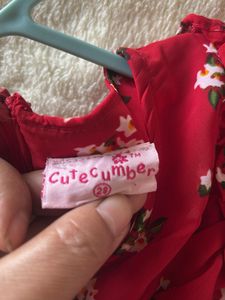 Red Floral Girls Dress