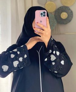 Elegant Stone worked Black Abaya