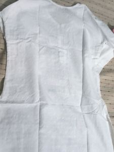 Pure White Beautiful Cotton Kurta With Kadai Work. Elegant Look