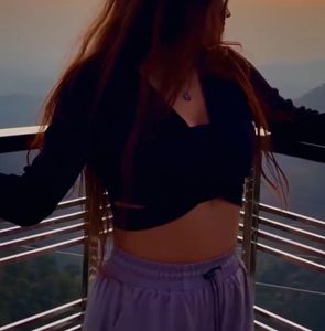 Black Ribbed Knit Long Sleeve Crop Top