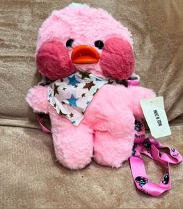 Pink Duck Plush Sling Bag