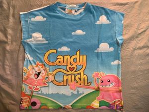 Candy Crush Sky-blue Crop Top