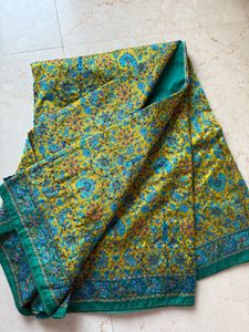 Kantha Stitched Green Saree