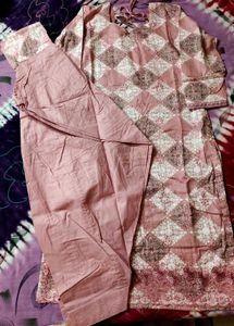 Elegant Pink Printed Kurta Set