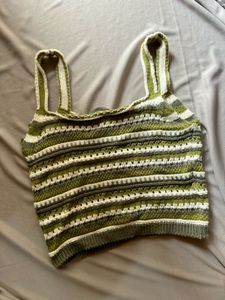 Striped Knit Crop Top