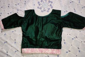 Green Padded Blouse (Pink &amp; Golden Work)