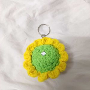 Crochet Sunflower Keychain 🌸