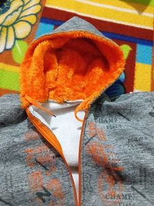 Grey Printed Zip-Up Jacket