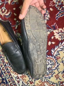 Black Leather Driving Loafers