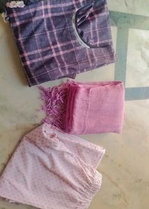 Pink 3 Pieces Kurta Set 🩷