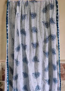 Beautiful Peacock Feather Design Pure Cotton Dupatta