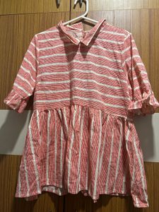 Not Used Striped Peter Pan Collar Top Size XXL