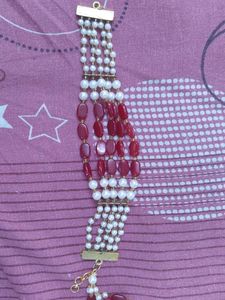 Red &amp; Pearl Bracelet