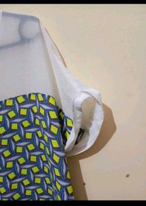 Geometric Print Sheer Top