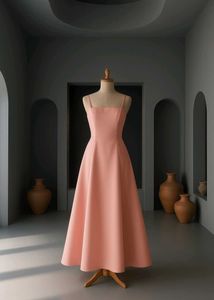 Pink A-Line Midi Dress
