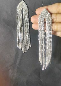 Sparkling Rhinestone Tassel Earrings