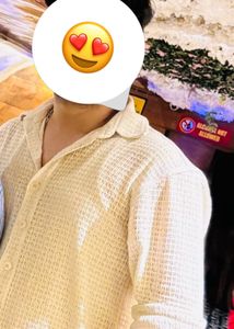 Cream Crochet Full Sleeve trending shirt