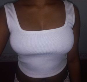 White Ribbed Tank Top