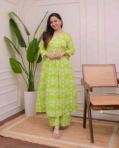 Green Printed Kurta Set
