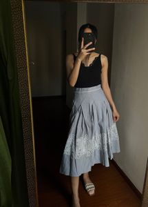 Loro Piana Embroidered Flared MIDI Skirt