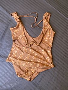 Leaf Print bodysuit tanktop