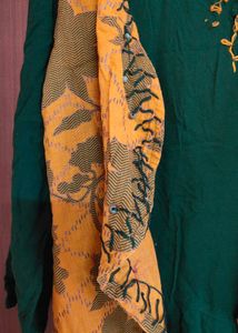 Green Dress with Yellow jacket