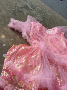 Girls Pink Net Frock