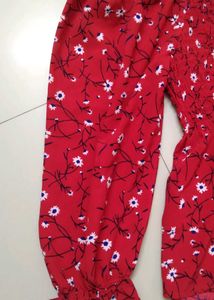 Red Floral Print Top