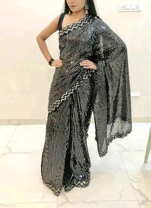 Saree With Sequence Work