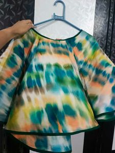Tie-Dye Flared Sleeve Top